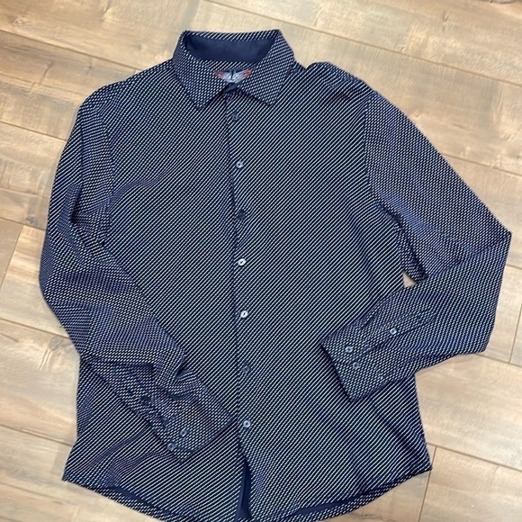 English Laundry M cotton long  sleeve button down in navy with polka dots - Picture 2 of 6